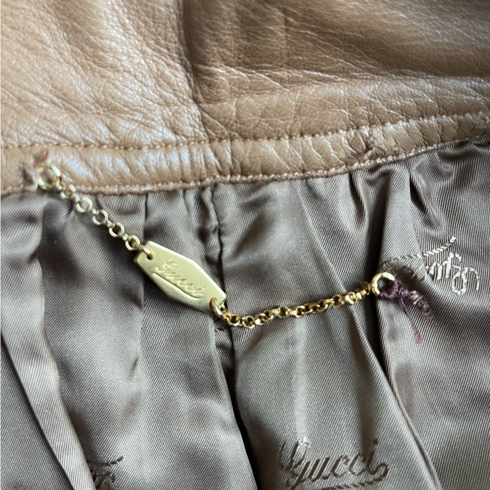 Vintage Gucci 100% leather fringe skirt - Picture 9 of 14